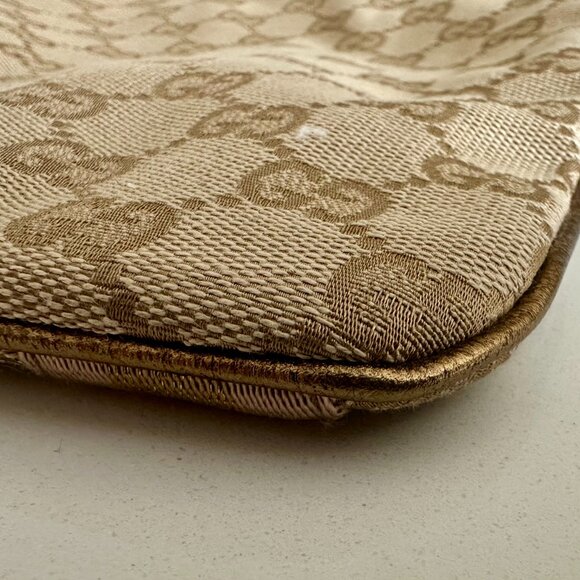 Gucci GG Canvas Sherry Line Shoulder Bag Gold/Pink/Beige - Picture 6 of 16